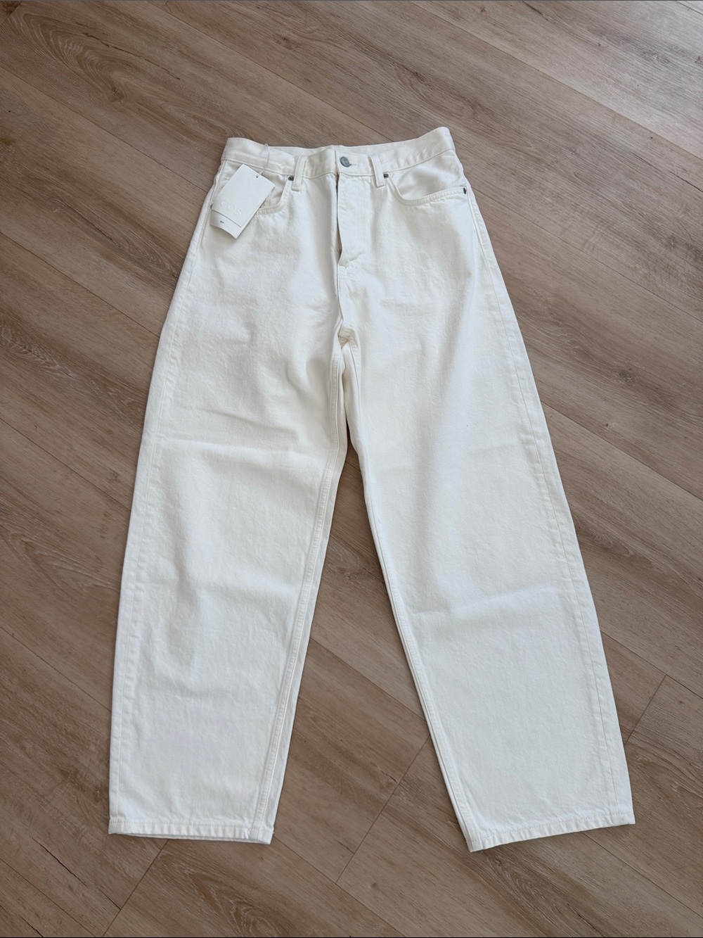 COS Relaxed Straight-Leg Jeans in White
